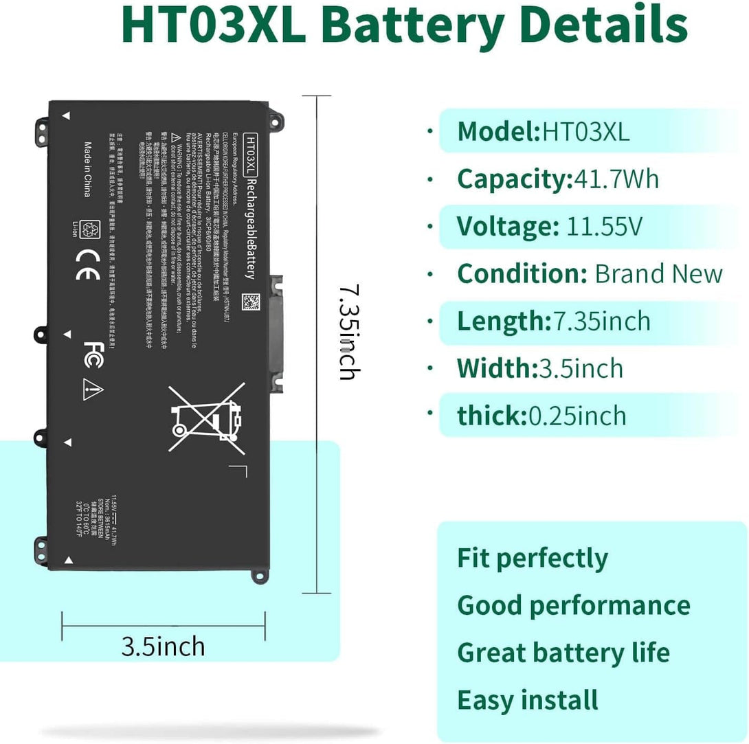 HT03XL L11119-855 Laptop Battery for HP Pavilion 14-CE 14-CF 14-DF 15-CS 15-DA 15-DB 15-DW 17-By 17-CA Series 15-CS0053CL 15-DW0033NR 15-DA0014DX L11421-542 L11421-2C2 HSTNN-UB7J HSTNN-DB8R HT03041XL