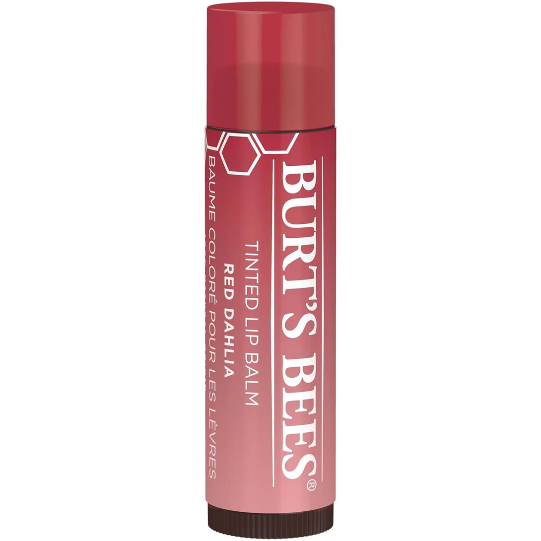 Burt'S Bees Lip Tint Balm Valentines Day Gifts with Long Lasting 2 in 1 Duo Tinted Balm Formula, Color Infused with Hydrating Shea Butter for a Natural Buildable Finish, Fiery Red Dahlia (2-Pack)