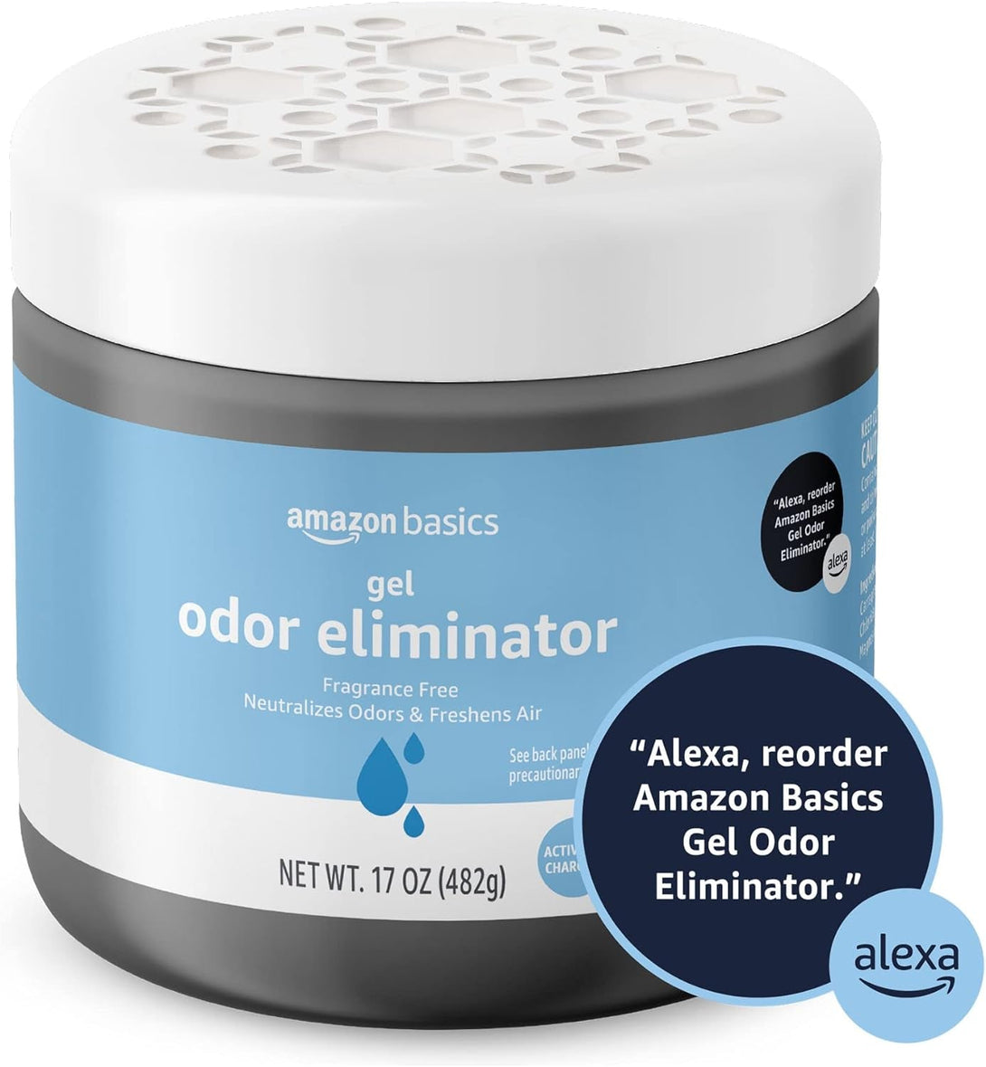 Amazon Basics Gel Odor Eliminator, Charcoal, 1.06 Pound (Pack of 1)