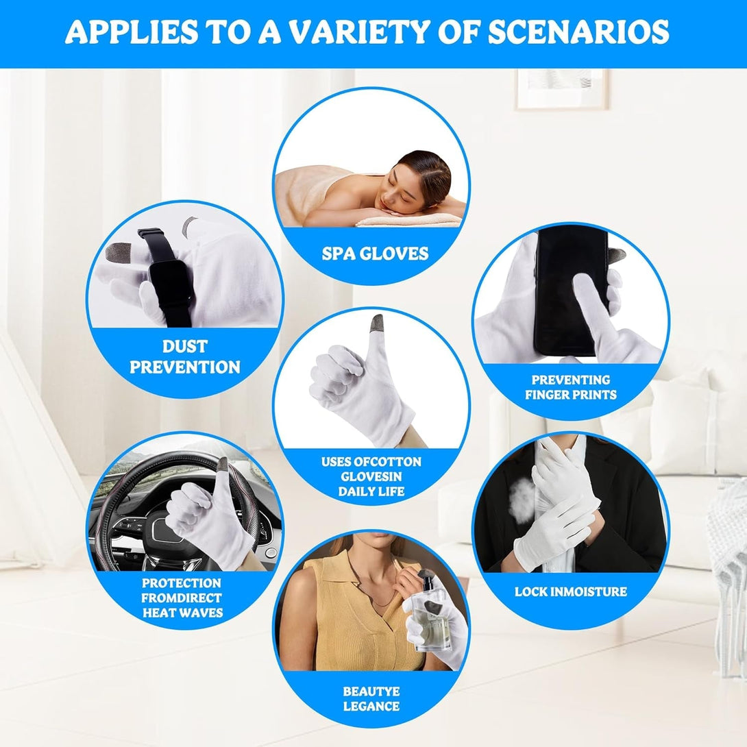 3 Pairs Touch Screen Moisturizing Gloves,Cotton Moisturizing Gloves Overnight,Cotton Gloves for Dry Hands Sleeping,Eczema Gloves for Women,Repair Rough Cracked Dry Chapped Hands Skin.…