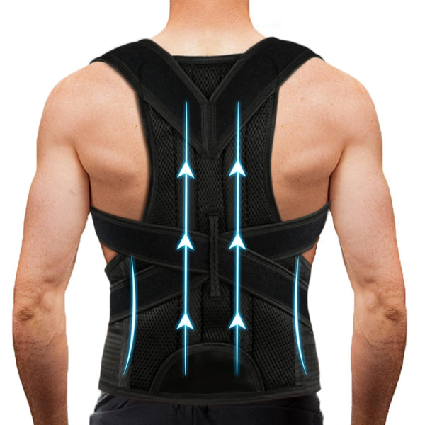 Back Brace Posture Corrector for Women Men -Adjustable and Breathable Support Scoliosis for Waist - Improve Back Posture for Body Correction and Lumbar Support L(33"-37")