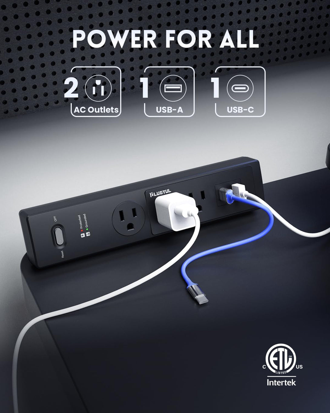 Desk Clamp Power Strip 6FT, Outlet Station with 3 Outlets, PD 20W Fast Charging, Flat Plug, 14 Gauge, 980J Surge Protector, Black Power Strip with USB C, Fit 1.72" Tabletop Edge