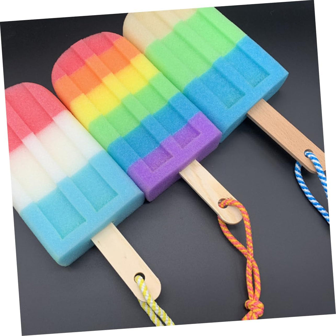 3Pcs Bath Flower for Infants Elastic Hair Ties Bathing Accessories Body Bath Shower Sponge Shower Sponge for Body Loofah Popsicle Ice Cream Wooden Shower Head Child Bath Brush
