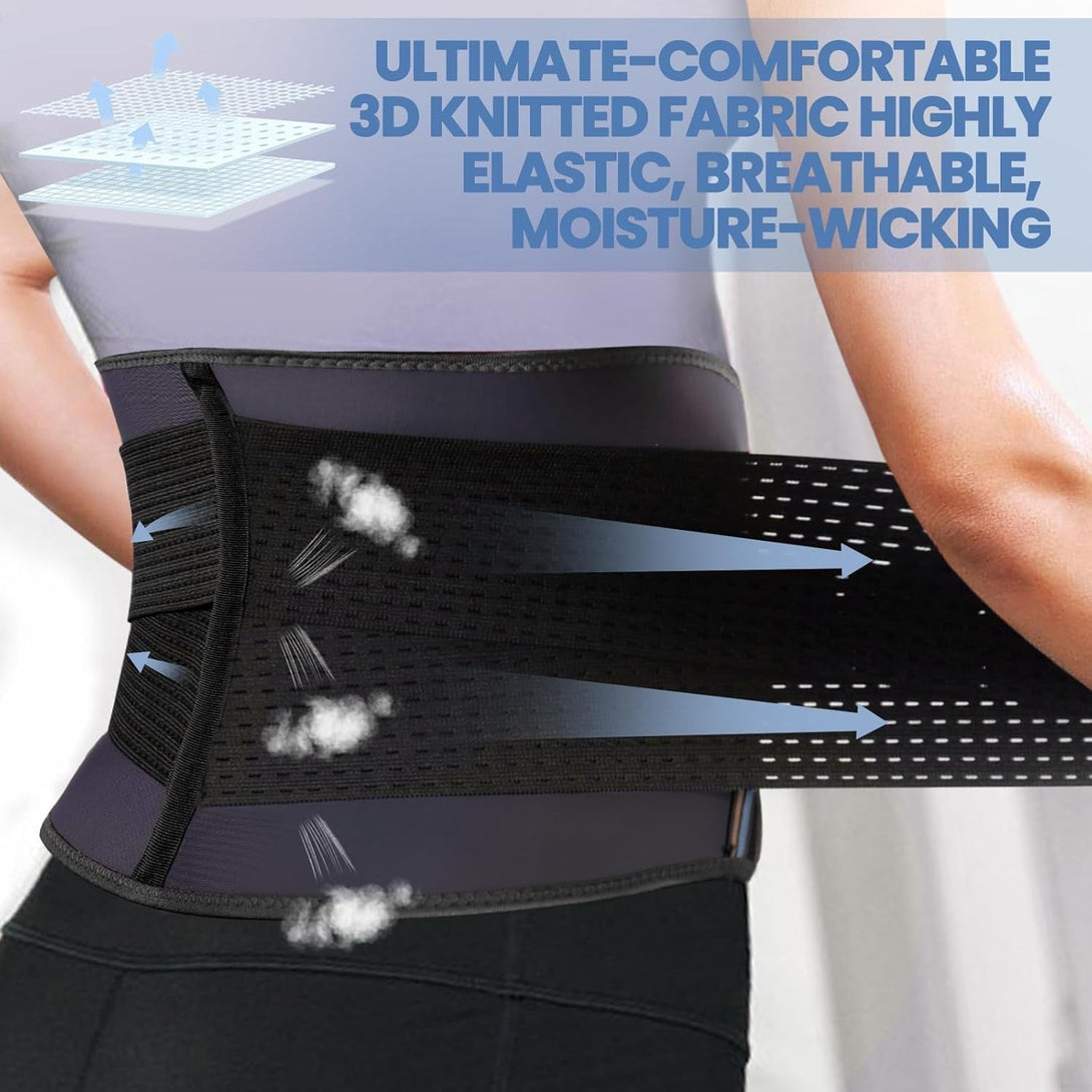 Back Brace Lower Back Pain Relief & Posture Corrector Back Support Breathable Soft Mesh Design,Adjustable Lumbar Support for Men & Women Relief from Sciatica, Scoliosis, S (Waist: 21.7"-31.5")