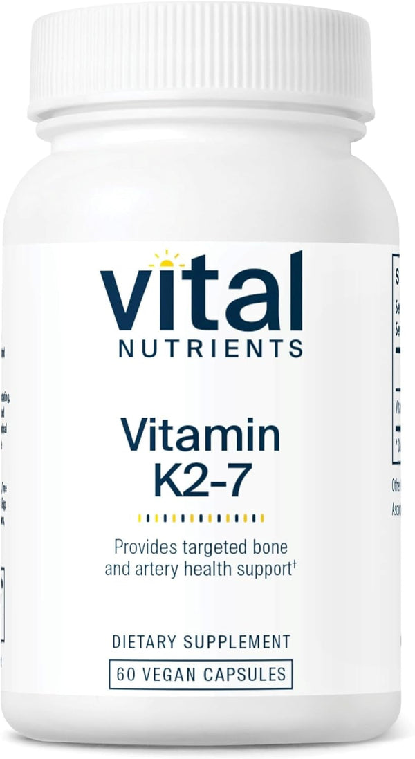 Vital Nutrients Vitamin K2-7 | Promotes Cardiovascular, Heart, Bone Health* | Vitamin K2 + MK7 | Vegan Vitamin K Supplement | Gluten, Dairy, Soy Free | Non-Gmo | 60 Capsules