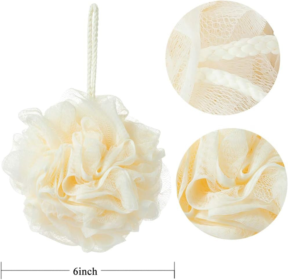 Bath Sponges, Shower Loofah for Body Exfoliation(3 Pcs, Green&Linen&Pink)