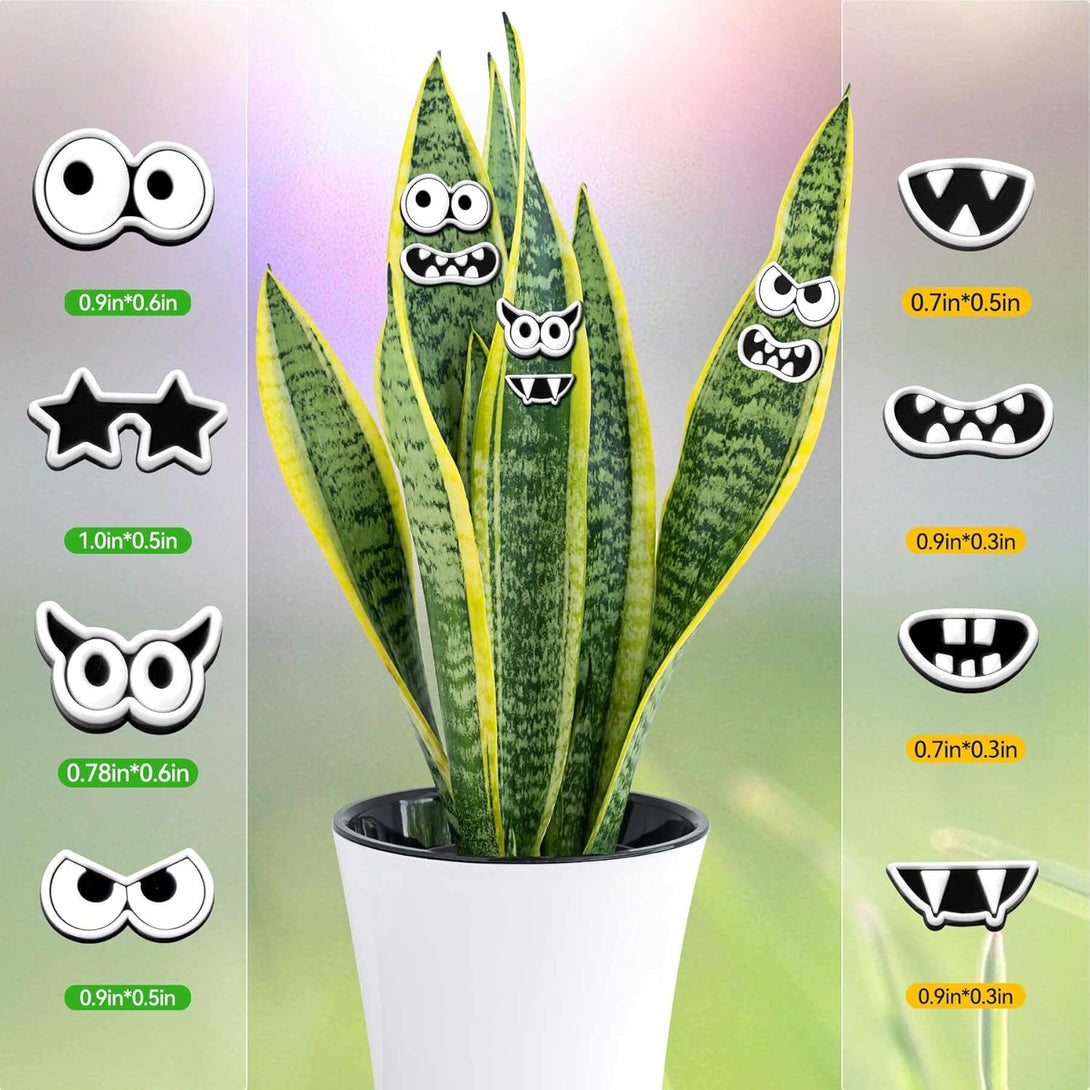 Plant Magnets Eyes Mouth for Potted Plants， 8 PCS Fridge Magnets Monster Magnet Eyes, Funny Plants Pins Lndoor Outdoor Kitchens Whiteboard Office Plants Accessories