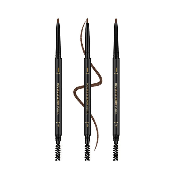 3 Pcs Waterproof Eyebrow Pencil Dark Brown, Premium Eye Brow Pencil Brn with Spoolie Brush, Longwearing for Perfect Brows, Professional, Precision, Defines, Universal Benefit Eyebrow Pencil, O'CHEAL