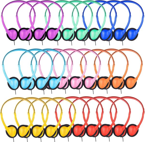 18 Pack Classroom Kids Headphones Bulk for School Students Children Teen Boys Girls, Wholesale Bulk Headphones for Classroom Earphones 3.5Mm Jack(Mix Colors)