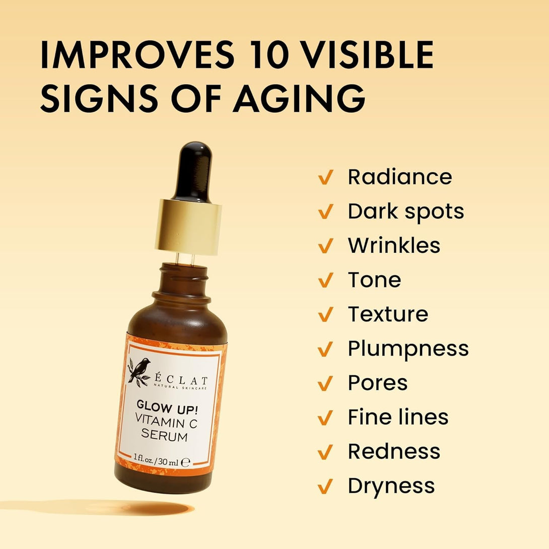 Vitamin C Face Serum - Skin Care for Dark Spots, Vitamin C Serum with Hyaluronic Acid, Ferulic Acid, & Vit E - anti Aging and Skin Brightening, Pure Vit C Facial Care 30 Ml