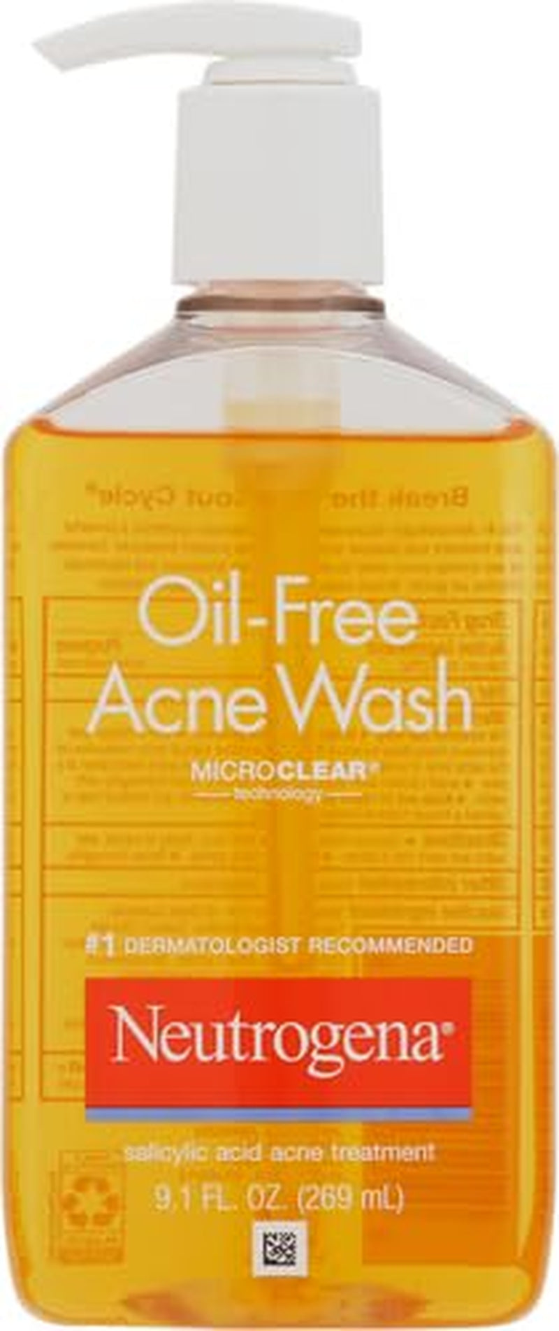 Neutrogena Oil-Free Facial Cleanser with Salicylic Acid for Acne-Prone Skin, 9.1 Fl. Oz
