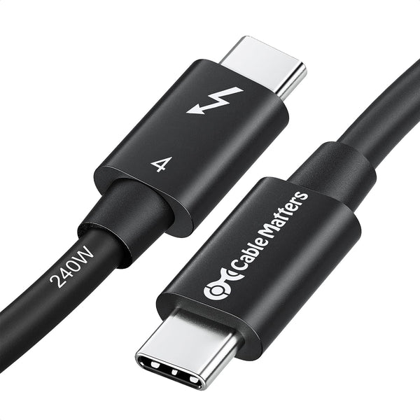Cable Matters [Intel Certified] 40Gbps Thunderbolt 4 Cable 3.3Ft with 8K Video and 240W Charging - 1M, Compatible with USB4, Thunderbolt 3 Cable and USB-C