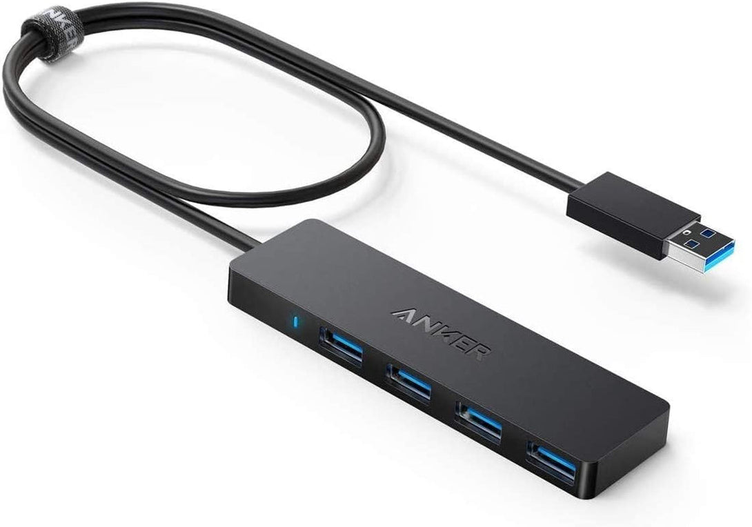 Anker USB Hub 4 Ports, Multiple USB 3.0 Hub, USB Splitter for Laptop, Extender for a Port Laptop, PC, Desktop and More [Charging Not Supported](2Ft USB-A)