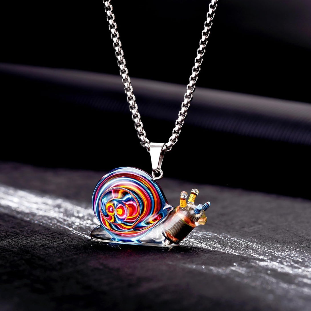 Unique Snail Pendant Necklace Multifunctional Steampunk Environmentally Friendly Design Jewelry Gift for Nature Lovers,Men,Women & Teens