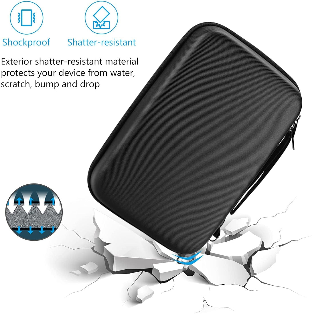 Procase Hard Travel Electronic Organizer Case for Macbook Power Adapter Chargers Cables Power Bank Apple Magic Mouse Apple Pencil USB Flash Disk SD Card Small Portable Accessories Bag -L, Black