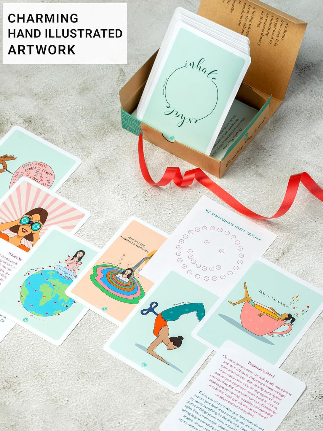 33 Inspirational Mindfulness Meditation Cards with Pocket Journal—Self-Care & Mental Health Cards for Men, Women