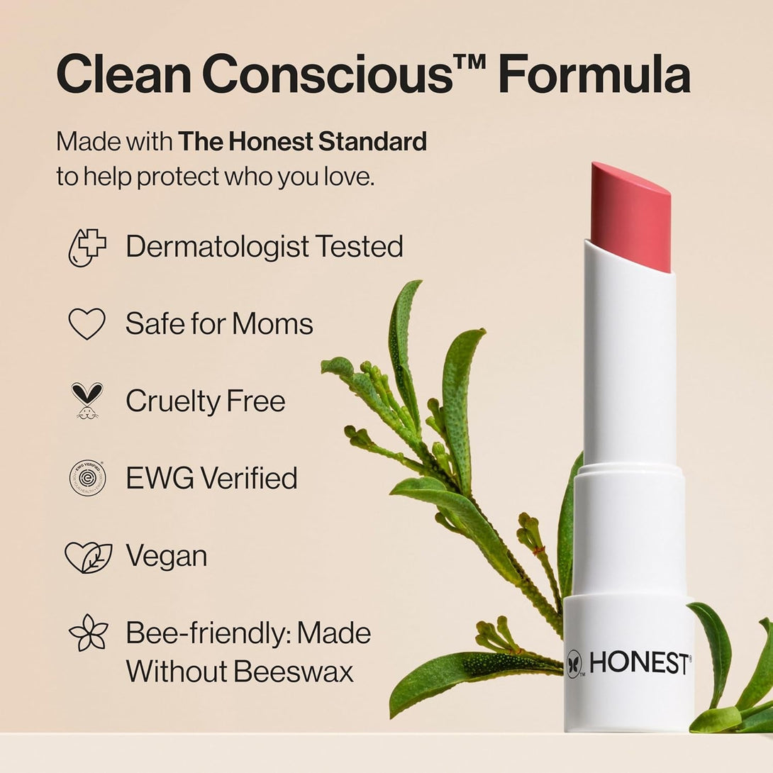 Honest Beauty Moisturizing Vegan Tinted Lip Balm | Antioxidant-Rich Acai Extracts + Avocado Oil | Paraben Free + Cruelty Free | Summer Melon