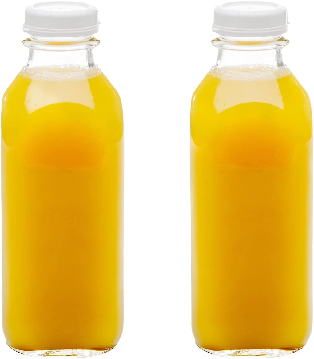 6 Glass Replacement Caps with Tampered Evident Seal, 48Mm Diameter Lids for Stanpac & Libbey Milk Bottles - Reusable, Long-Lasting, Easy to Clean (White)