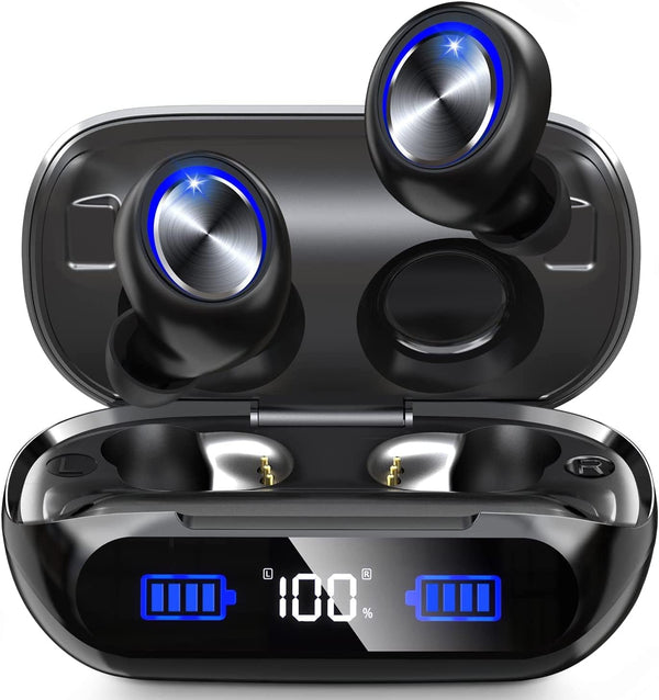 YIPUT Wireless Earbuds Bluetooth 5.3 Headphones 200 Hours Playtime with 2000Mah Charg Case,In Ear Headest Ip7Waterproof Noise Cancelling Built-In Mic,Premiu Bass LCD Display,For Sports/Working/Study.