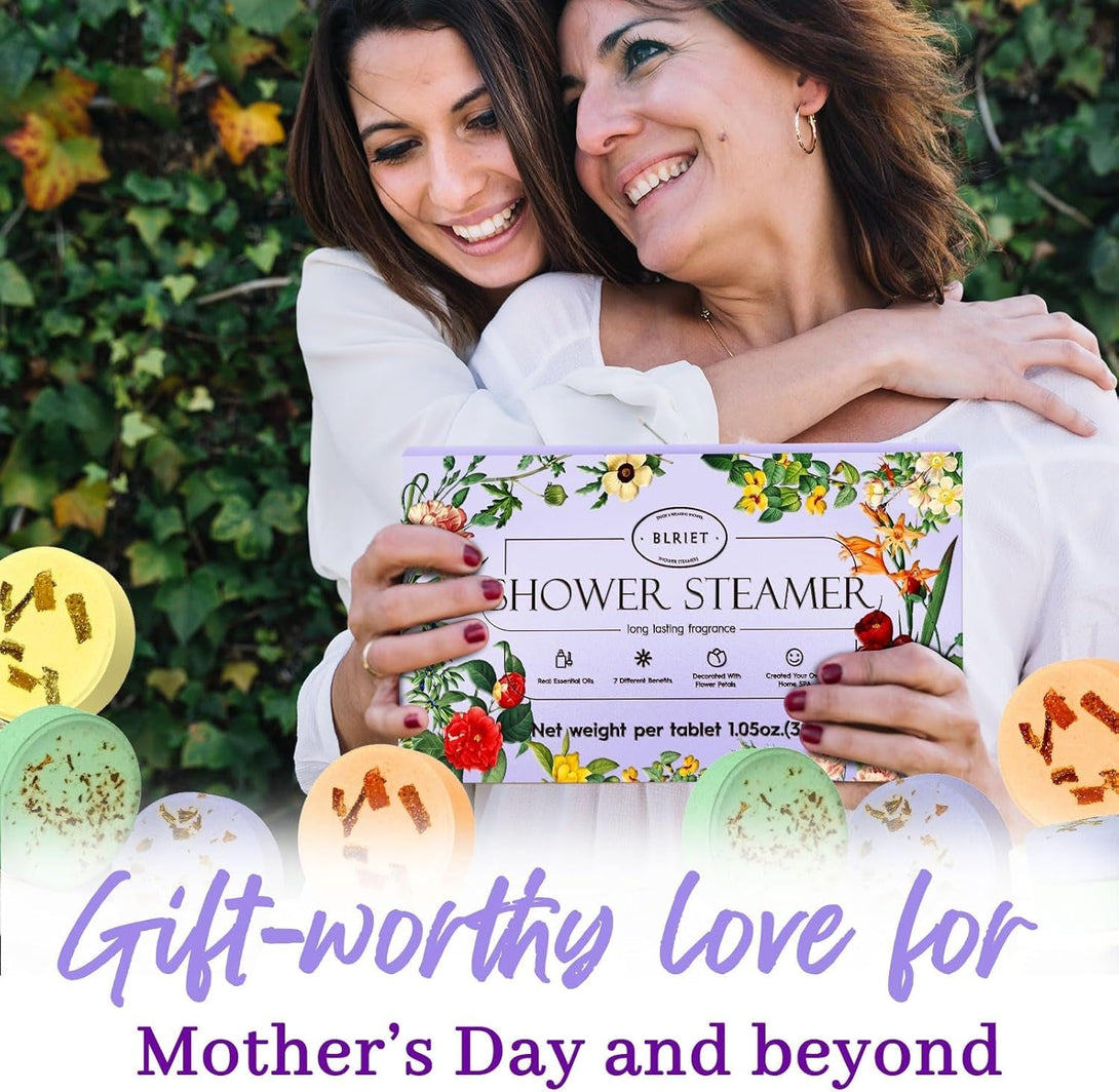 Shower Steamers Aromatherapy BLRIET 8 Pack Gifts for Women Mother Day Gift Mom Men, Birthday Gifts for Her Stress Relief Home Spa, Lavender Natural Essential Oil Self Care Relaxation Shower Bombs Teen