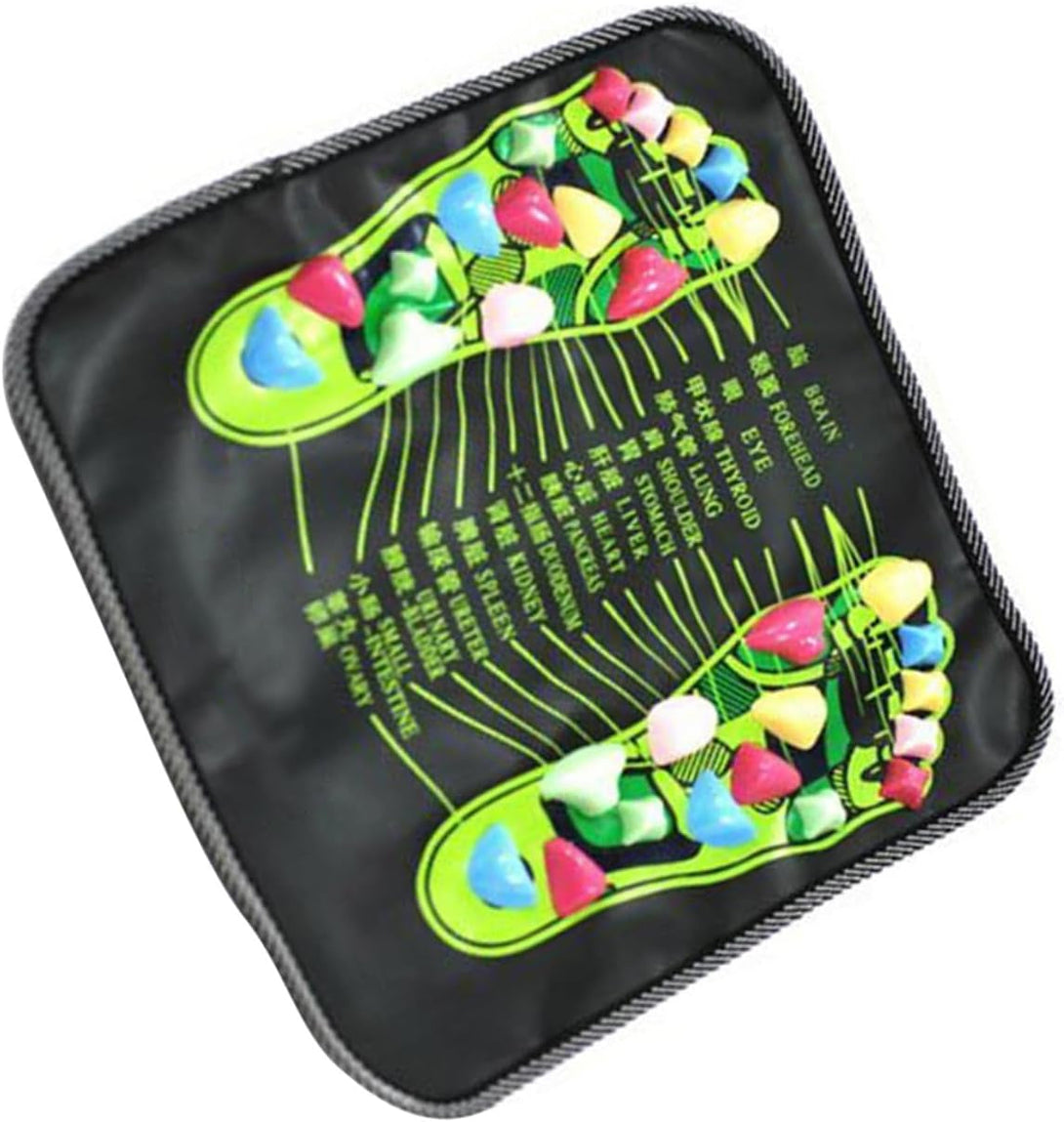 Reflexology Massage Mat for Foot and Leg Acupressure Pad for Health Care Black Foot Stone Mat for Relaxation