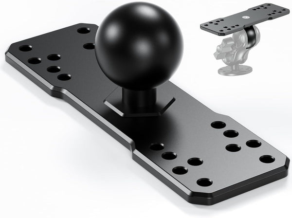 BRCOVAN 1.5'' Ball Fish Finder Mount, Aluminum Alloy Universal Marine Electronic Plate for RAM Mounts C Size 1.5 Inch Ball Double Socket Arm, Fit for Garmin, Lowrance, Humminbird, Raymarine and More