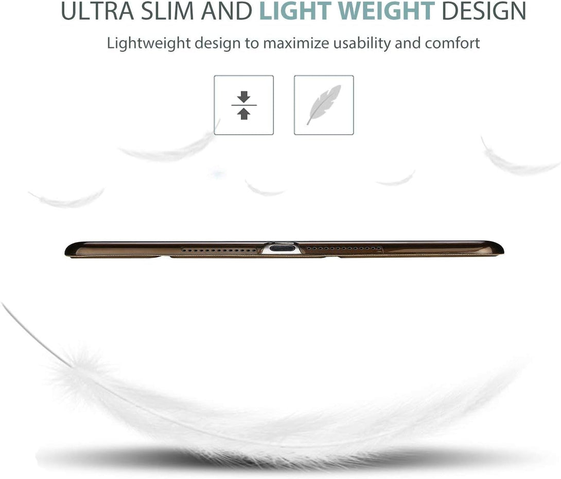 Procase Smart Case for Ipad 9.7 Inch Ipad 6Th/5Th Generation 2018 2017(Model: A1893 A1954 A1822 A1823), Ultra Slim Lightweight Stand Cover with Translucent Frosted Back -Brown