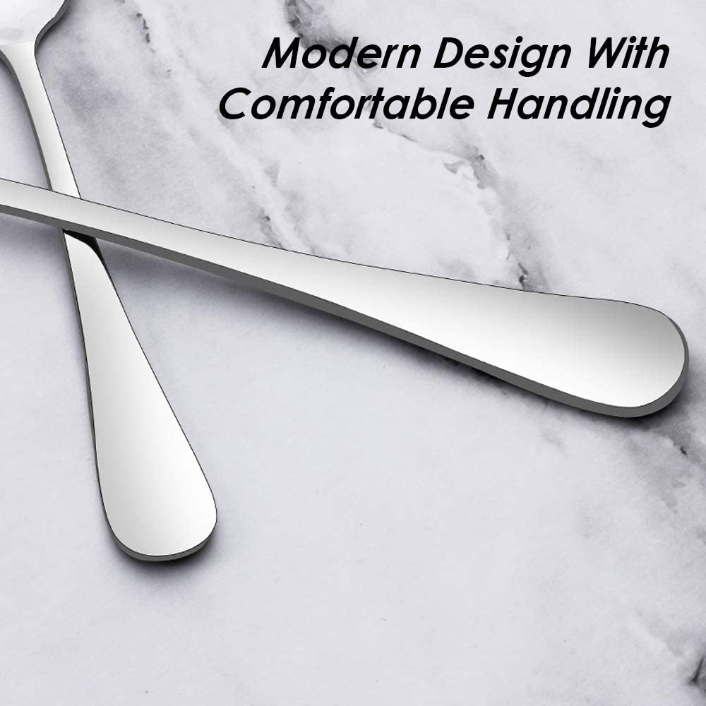 Set of 12, Stainless Steel Dinner Forks and Spoons, Findtop Heavy-Duty Forks (8 Inch) and Spoons (7 Inch) Cutlery Set