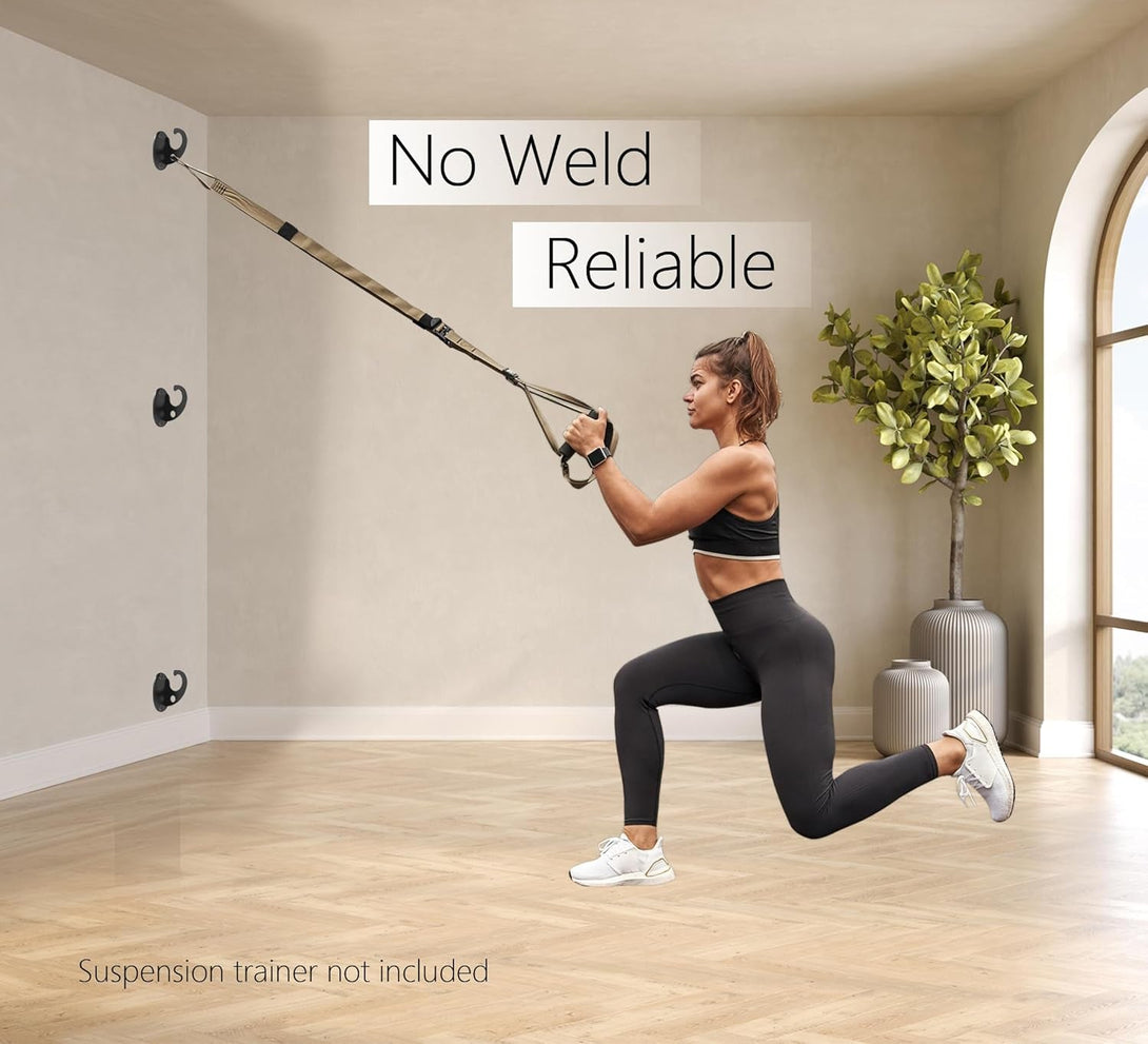3-Pack Resistance Band Wall Anchor Set, No Weld Wall Mount for Exercise Bands & Suspension Straps – Compact Strength Training Kit for Home Workouts & Physical Therapy