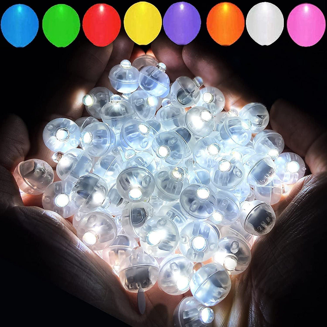 Aogist 50Pcs White Balloon Lights,Long Standby Time Waterproof Mini Light,Battery Powered,Round LED Ball Lamp for Latex Balloon Paper Lantern Party Wedding Festival Christmas Halloween Decorative