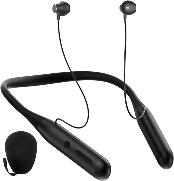 ZXQ Wireless Bluetooth Neckband Headphones 100 Hours Long Playtime,Around the Neck Bluetooth Earbuds with Microphone,Waterproof Sport Earphone,Over the Neck Headset with Storage Case