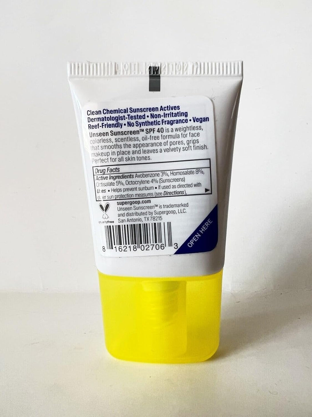 Supergoop! Unseen Sunscreen - SPF 40 - Invisible, Broad Spectrum Face Sunscreen + Makeup-Gripping Primer - Weightless, Scentless, Oil Free - for All Skin Types & Skin Tones - 0.5 Fl Oz