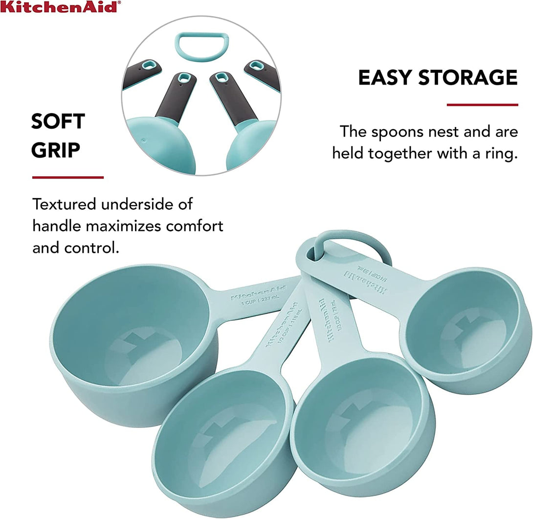 Kitchenaid Measuring Cups, Set of 4, Aqua Sky
