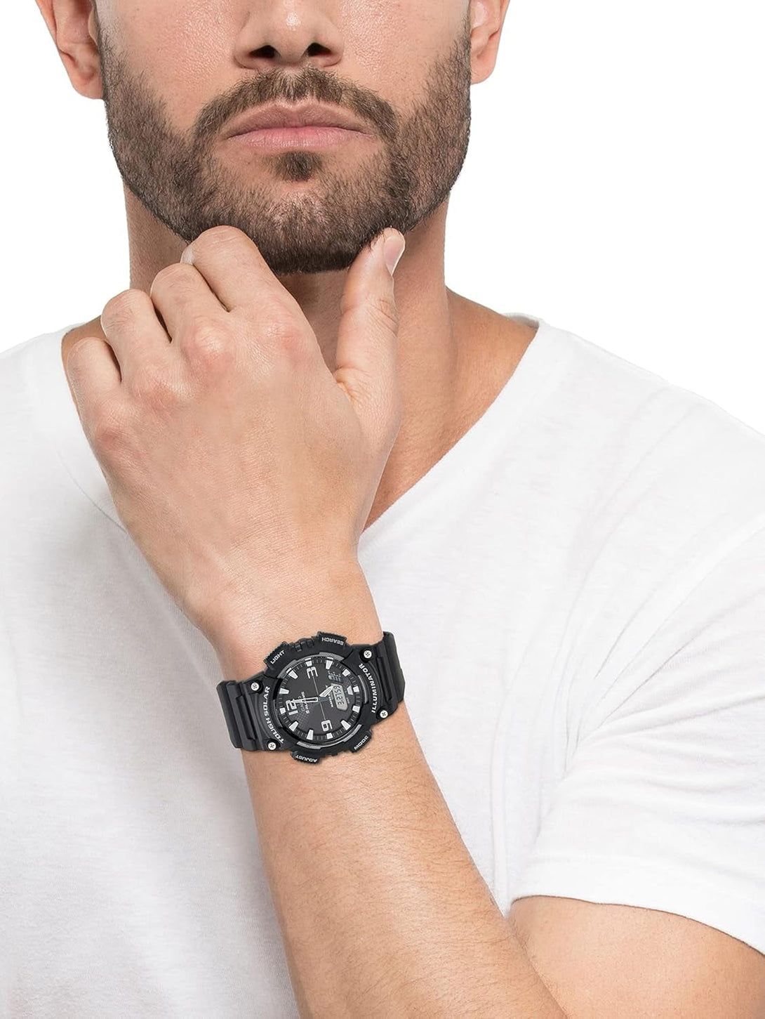 Casio AQS800W Series | Analog Digital Watch | 100M WR | Solar Powered | 1/100 SEC Stop Watch | 6-Language Day of the Week Indicator | Countdown Timer | LED Light | Multi Alarm
