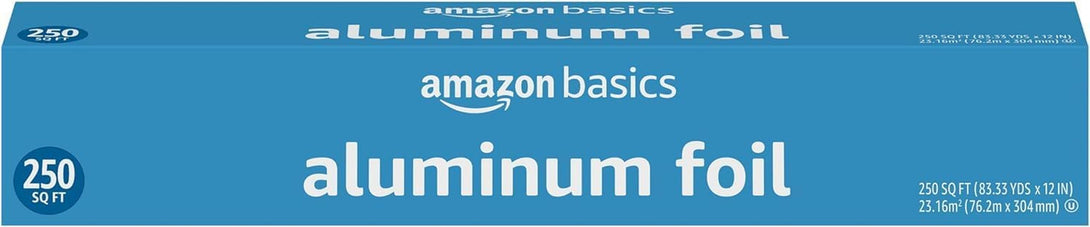 Amazon Basics Aluminum Foil, 250 Sq Ft, Pack of 1 (Previously Solimo)