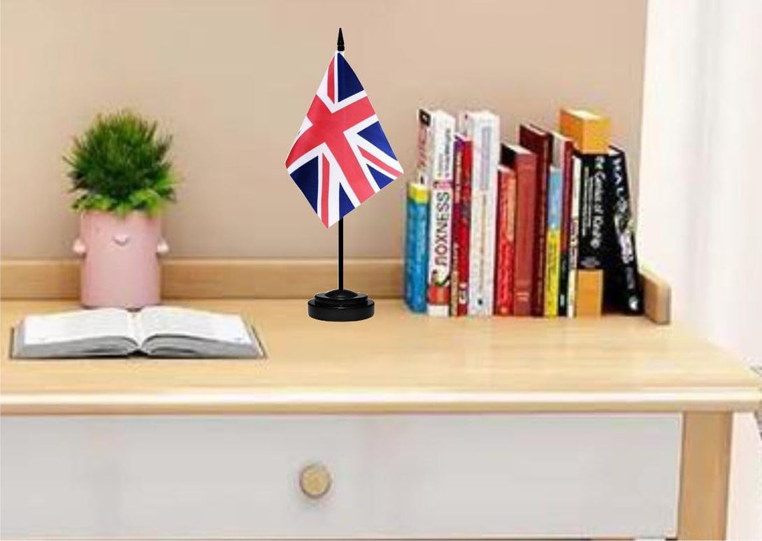 12 Pack United Kingdom Desk Flags Set British People Small Mini Table Office Miniature Desktop Flag Home Office Decoration