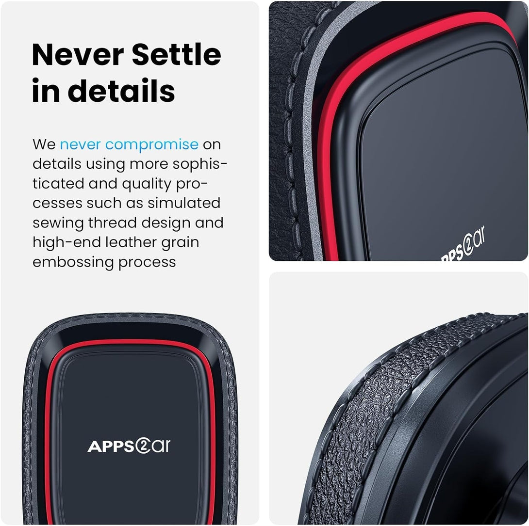 Apps2Car Magnetic Phone Mount for Car – Industrial Suction Cup Dashboard & Windshield Holder with Telescopic Arm, 6 Strong Magnets – Universal Fit for Iphone & Android (Metal Plate Required)