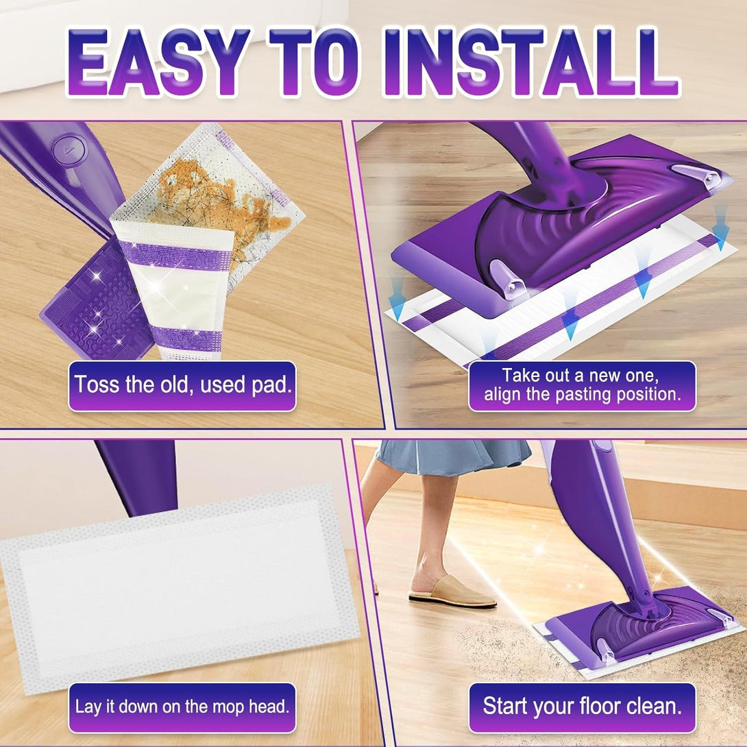 40Pack Mopping Pad Refill for Swiffer Wetjet Mop Compatible with Swiffer Wet Pads Refill Replacement for Swiffer Wet Jet Pads Disposable Multi Surface Floor Mop Pads, Thickness & Absorbent