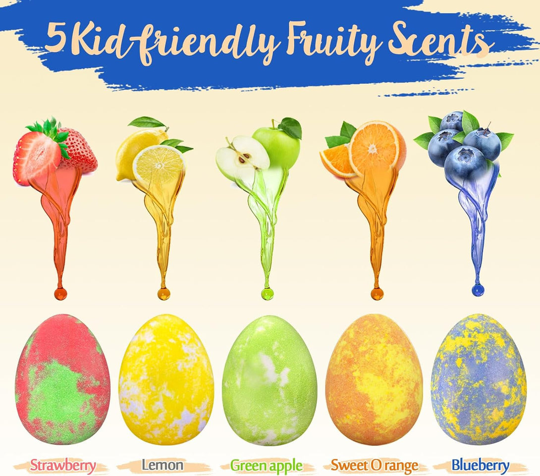 Bath Bombs for Kids with Surprise Toys Inside, Dino Egg Bath Bombs Gift Set with Dinosaur Toy for Boys Girls 3 4 5 6 7 8 9 Years, Bubble Fizzy Spa Handmade Bath Bomb Kit for Kids Birthday Christmas