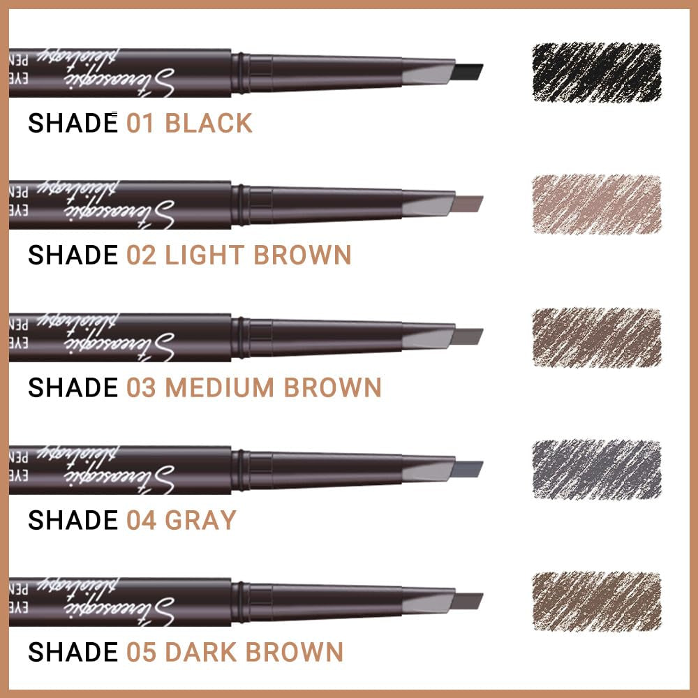 4 Pcs Ultimate Eyebrow Retractable Definer Pencils,Dual-Sided Natural Soft Textured Eyebrow Pencil, for Daily Look Eyebrow Makeup,Brow Brush,Fine Tip Lapiz De Cejas-Medium Brown