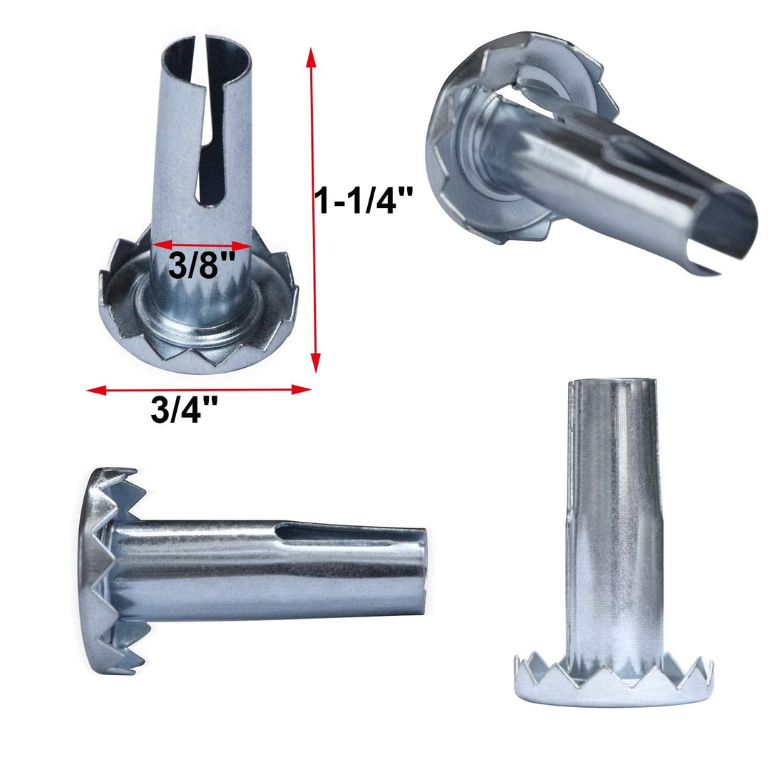 AAGUT 2" Ball Casters Stem Caster Wheels Set of 4 with 5/16" X 1-1/2" (8 X 38Mm) with Metal Sockets Replacement Vintage Antique Swivel Wheel for Sofa, Chair, Cabinet