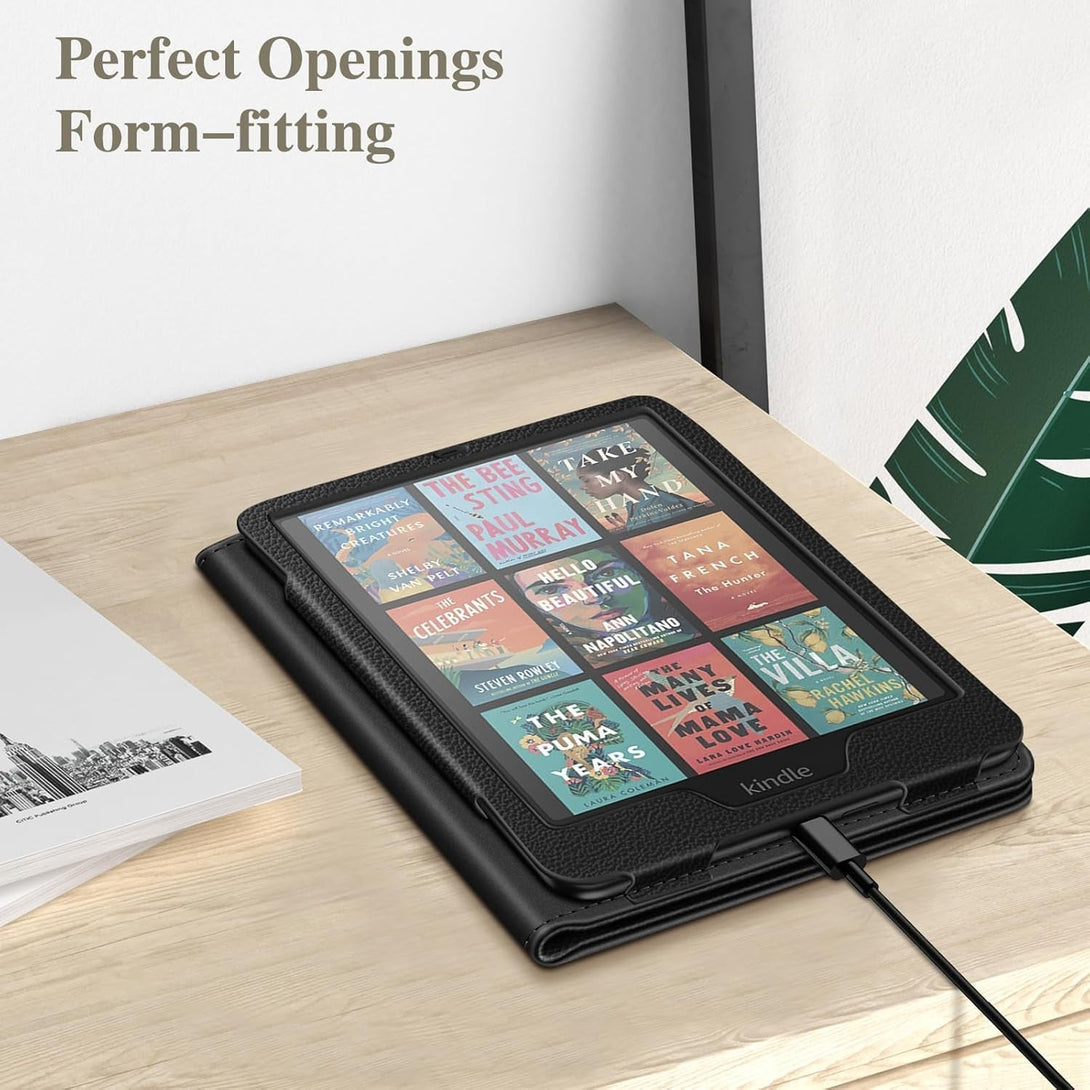 Fintie Case for 7"/6.8" Kindle Paperwhite(12Th/11Th Generation-2024/2021) and Kindle Colorsoft Signature Edition -Slim Foldable Stand Cover Auto Wake/Sleep for Paperwhite 2024, Black