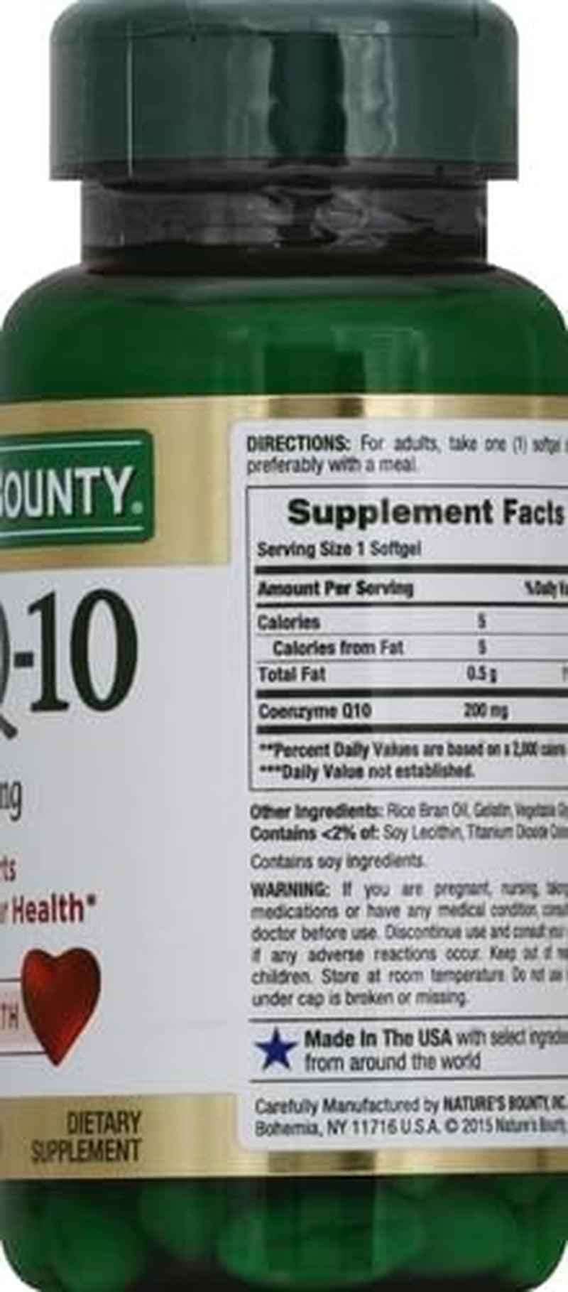 Nature'S Bounty Coq10, Heart Health and Healthy Aging, Dietary Supplement, 200Mg, 45 Rapid Release Softgels