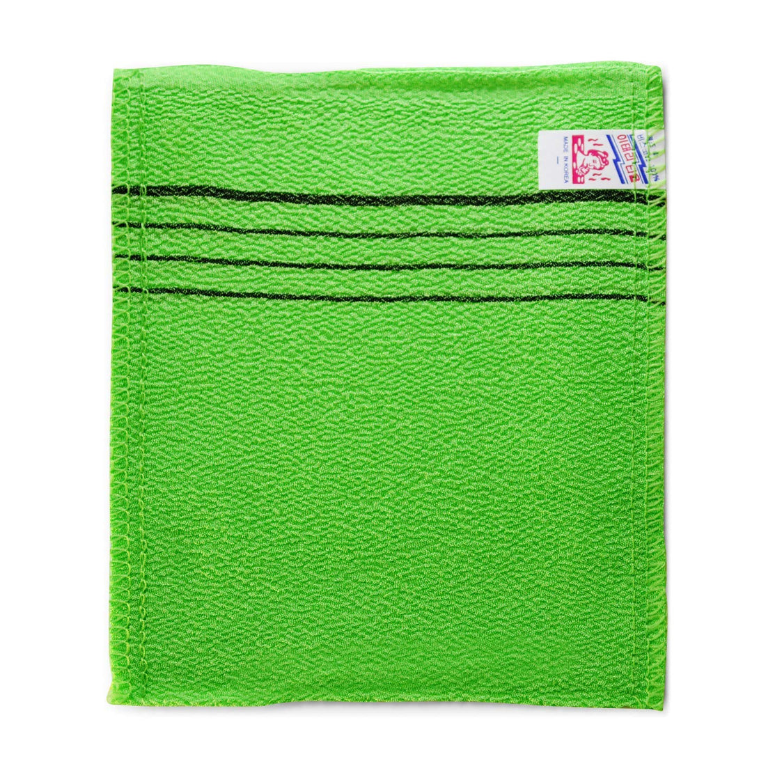 9Pcs Genuine Korean/Asian Exfoliating Bath Washcloth, Skin Massage (Green 6Pcs, Red 3Pcs) Genuine Korean Italy Towel, Removing Dry, Dead Skin Cells, Cleaning Pores, Reusable