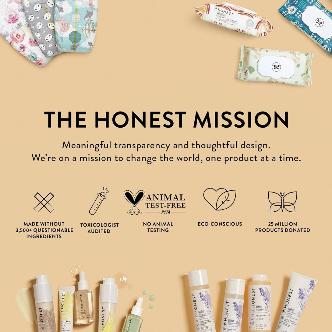 The Honest Company Hydrate + Cleanse Naturally Scented Wipes | Cleansing Multi-Tasking Wipes | 99% Water, Plant Based, Hypoallergenic | Aloe + Cucumber, 60 Count