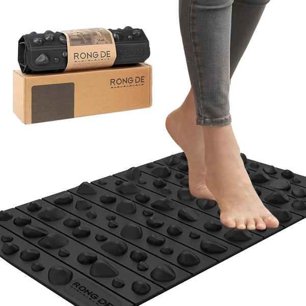 Portable Feet Acupressure Mat, Foldable Foot Massager Mat, Pressure Point Massage Pad, anti Fatigue Office Standing Desk Mat, Stand up Pad, Relieve Foot Pain