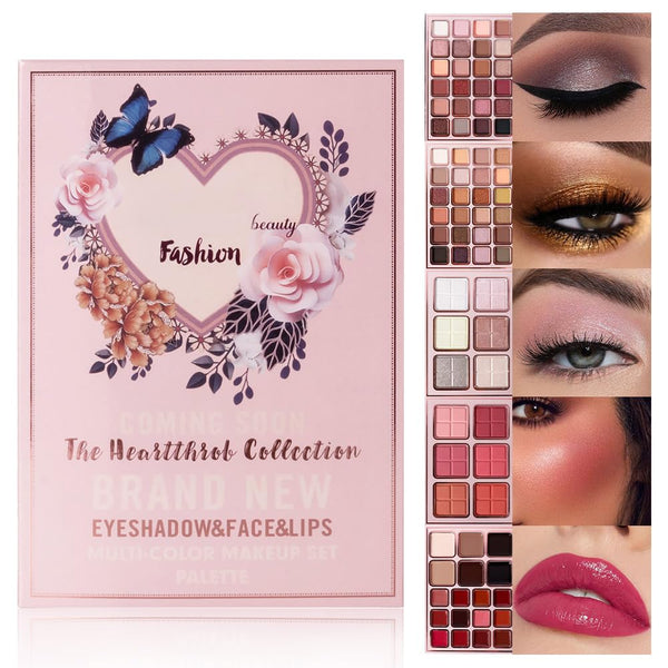 5-Layer Eyeshadow Palette Pigmented 78 Colors Make up Palette Sets Matte Shimmer Glitter Eye Shadow Makeup Sets Pallet Highlighter Contour Blush Powder Beauty Kit (1#, 1 Count (Pack of 1))