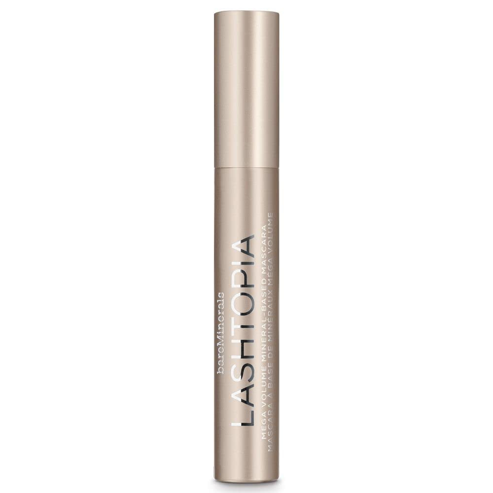 Bareminerals Lashtopia Mega Volume Mineral-Based Black Mascara, Volumizes Eyelashes, Nourishing + Conditioning, Smudge + Clump-Resistant, Vegan