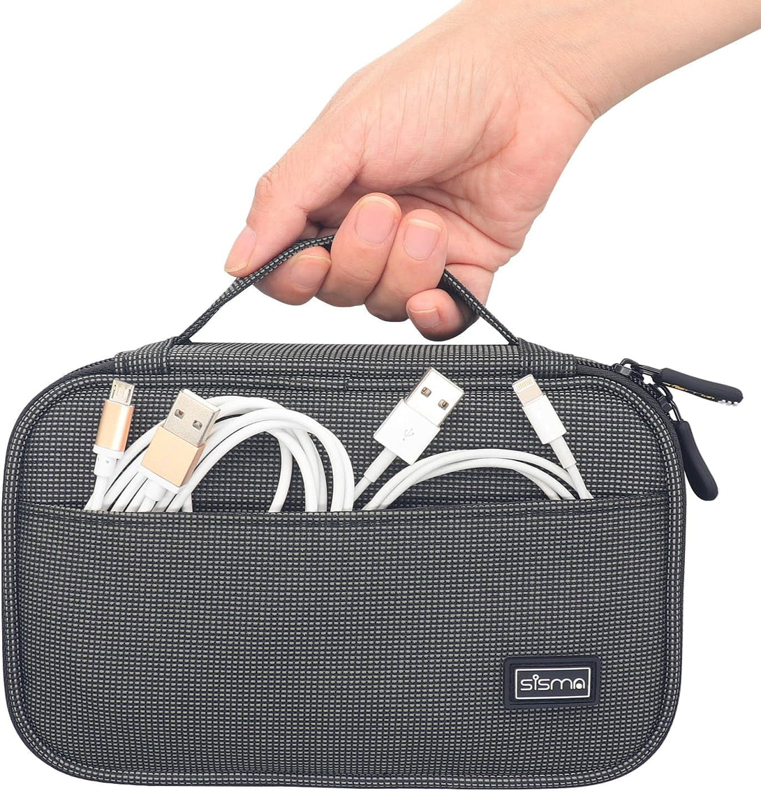 Sisma Travel Electronics Organizer Tech Accessories Case Small Carrying Bag for Charging Cables Phone Chargers USB Plugs Power Cords Earbuds Adapter - Special Edition