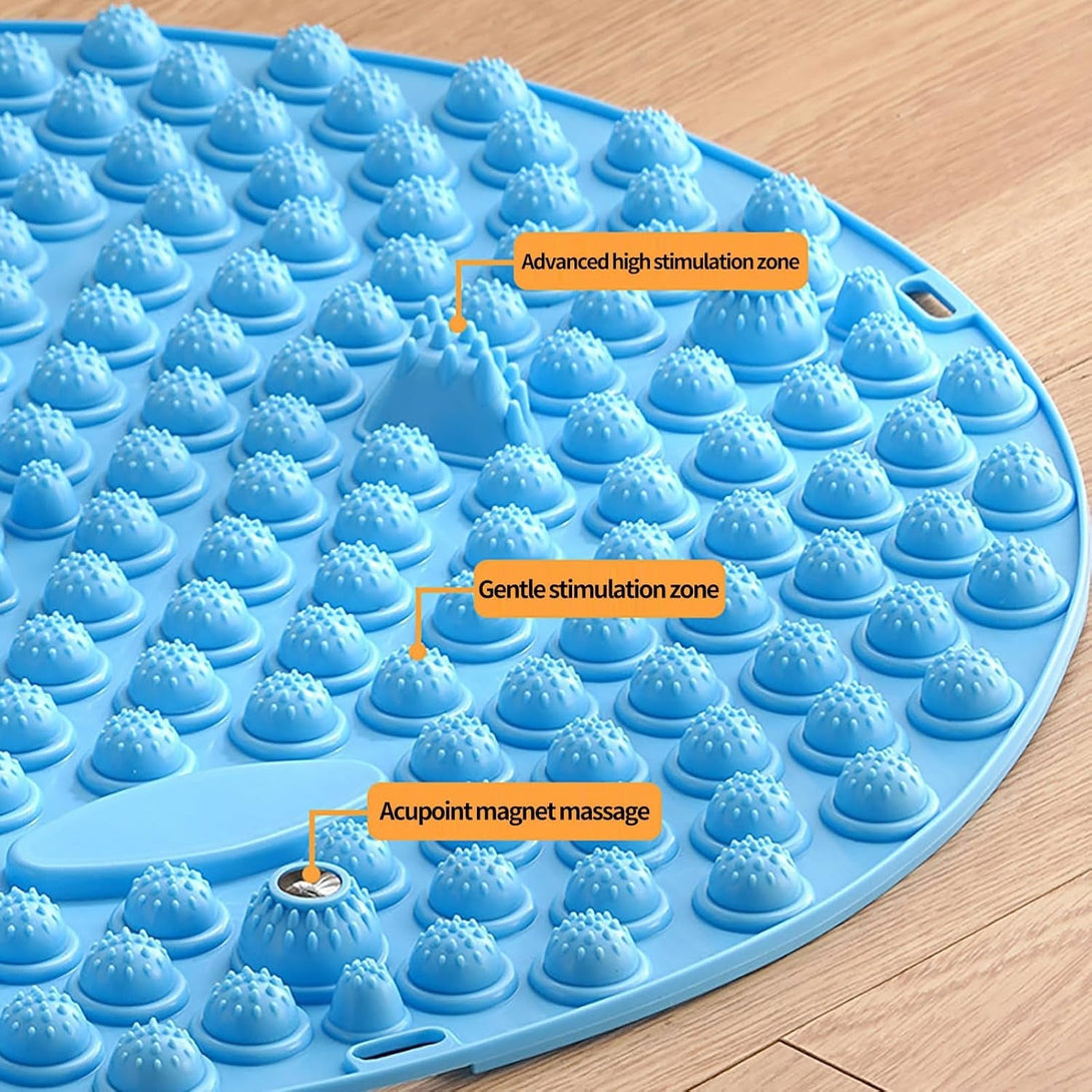 Portable Foldable Foot Massage Mat, Pressure Point Massage Mat, Anti-Fatigue Standing Desk Mat, Standing Pad, Relieves Foot Pain (Blue, Large)